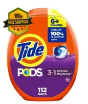 Tide PODS Liquid Laundry Detergent Pacs, Spring Meadow Fragrance, 112 Pack