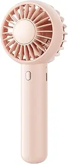 Gaiatop Mini Portable Fan, Powerful Handheld Fan, Cute Design 3 Speed Personal Small Desk Fan with Base, Lightweight Makeup USB Rechargeable Fan for Stylish Girl Women Travel Indoor Outdoor Pink
