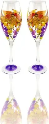 Victoria Bella GB10457/SM 12,75 oz Decorative Wine Glasses, Set of 2