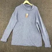 J Jill Sweater Women Extra Large Tall Daybreak Blue Cowl Neck Knit Pullover Top