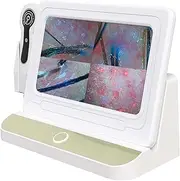 HUVIOVED Skin Hair Analyzer, 10 Inch LCD Scalp Detector Digital Hair Skin Analyzer Microscope with 50/200X for Hair Follicle Testing and Skin Analysis