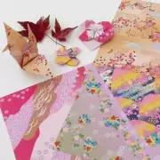 JAPANESE 100 pcs Sakura Square Folding ORIGAMI CHIYOGAMI CRAFT PAPER 4 Patterns