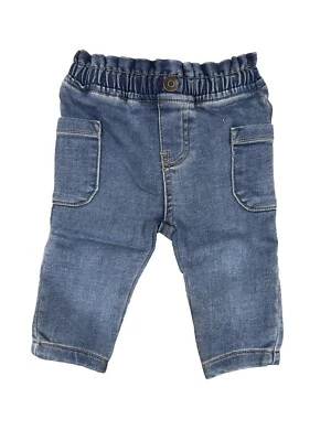 Baby Girls' Paperbag Waist Denim Pants - Cat & Jack Light Wash Newborn, Blue