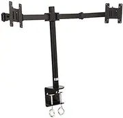 MonMount Dual LCD Monitor, Desk Mount Stand Arm Holds up to Two 27" Screens, Black (LCD-194B)