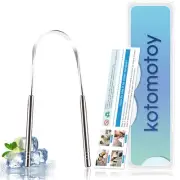 Upgraded Tongue Scraper, Premium 304 Stainless Steel Tongue Scraper, Adults T...