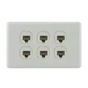 QCE Six Gang Data & Telephone Outlet - RJ45 Socket