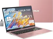 ASUS Vivobook Go 15.6" FHD Laptop, Intel Pentium Silver N6000, 4GB RAM, 128GB SSD, ‎Intel HD Graphics, Backlit Keyboard, HD Webcam, Wi-Fi 5, 1-Year Office 365, Windows 11, Pink, 32GB Hotface USB Card