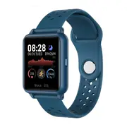 P8 Full Touch Screen Heart Rate Blood Pressure Oxygen Monitor bluetooth Music Smart Watch BLUEBLUE COLOR