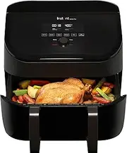 [Instant] VersaZone Dual Air Fryer comes with XXL Single and Double Air Frying Drawers complete with 8 Smart Programmes - Air Fry, Bake, Roast, Grill, Dehydrate, Reheat - Black, 8.5L