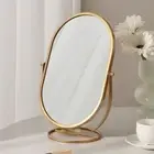 Light Luxury Makeup Mirror Oval Desktop Stand Mirror Vanity Mirror TableTop