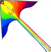 Colorful Rainbow Tailed Kite with Thickened Kite Handle and 100m Kite String - Family Outdoor Recreational Game Suitable for Beginners
