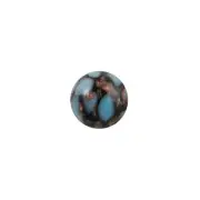 Blue Matrix with Aventurine Glass Round Cabochons 7mm (6) cab1003F