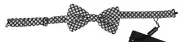 Dolce&Gabbana Men Black White Bow Tie 100% Silk Polka Dotted Adjustable Papillon