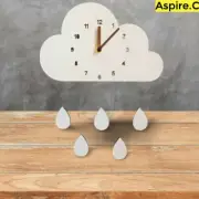 Cartoon Cloud Clock| Wall Clock | Nursery & Kids Decor Wall Clock | Silent Clock