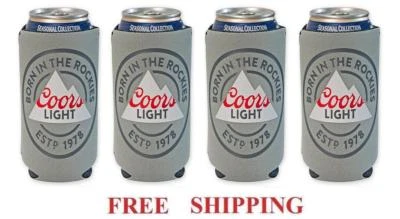 COORS LIGHT ROCKIES 4 BEER CAN COOLER 16oz COOZIE COOLIE KOOZIE HUGGIE NEW
