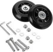 [ZHXKSH] Replacement Luggage Wheels,Suitcase Replacement Wheels, 60x24mm Suitcase Wheel with Bearings Repair Kits, 2 PU Bearing Wheels, Wrenches & Axle Screw for Trolley Bag, Inline Skate and Caster Board