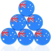 6 Pcs Tennis Racket Shock Absorber Badminton Grip Tape Dampener Flags