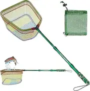 DaddyGoFish Kids Fishing Net - Extendable Telescopic Landing Net for Boy Girl Children Catching Small Fish Crab Shrimp Minnow Dragonfly Beach Pier Lake River Ocean