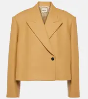 [Khaite] Khaite Raymond cropped wool-blend jacket AU 14 beige