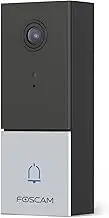 Foscam Video Doorbell 2K Resolution, 2.4Ghz/5Ghz WiFi Doorbell Camera, Motion & Face Detection, Night Vision, IP65 Weatherproof, 2-Way Audio, Smart Doorbell, Requires Existing Doorbell Wire