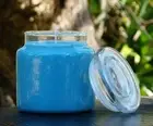 900g 150hr Blue VANILLA BEAN Natural Soy Wax & Cotton Wick GLASS JAR + SNUFFER