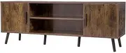 Modern TV Cabinet Entertainment Unit Stand Storage in Dark Walnut