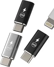 65W Fast Charging Lightning Female to USB C Male Adapter (3 Pack)for iPhone 16 15 Pro Max for Apple Cable to Type C Port Charger Adaptor Compatible with Samsung Connector Converter for IPad Power Plug