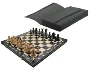 Handmade European Wooden Chess Set - 21" Board HandCarved Chess Pieces and BAG