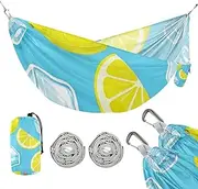 Summer Blue Ice Lemon 330lb Capacity Camping Hammocks with Hanging Rope Portable Hammock for Camping & Hiking Essential soporte para hamacas para adultos