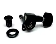 Schaller Black 6 Inline M6 Mini Sealed Tuners Strat/Tele® Guitar TK-0960-003