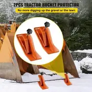 2pcs Tractor Bucket Protector Ski Edge Tamer Protector Snow Removal Orange