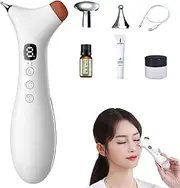 Rezuri - 4-in-1 Jaw Massager, Cura Pen TMJ Relief Device, Facial Sculpting Device with Soothing Heat Vibration, for Jaw, Face & Neck Pain, Stiffness (Brown)