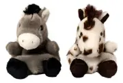 Set of 2 ELI DONKEY & HAYMITCH HORSE Palm Pals 5" Stuffed Animal Plush, Aurora