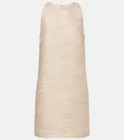 [Dorothee Schumacher] Dorothee Schumacher Shiny Coolness lamé tweed shift dress AU 12 beige