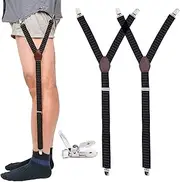[Kedofe] Mens Shirt Stays Military Adjustable Elastic Garter Straps Sock Non-slip Clamps