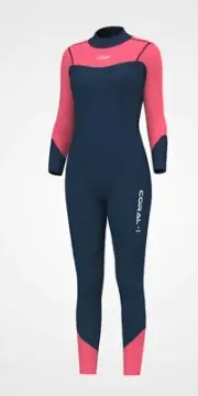 NEW Hevto Full Wetsuit Women's SMALL 3/2mm Neoprene Coral 1 Hot Pink Navy