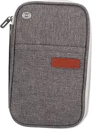 [Healeved] Chic Passport Wallet Holder Theft Travel Document Organizer with Capacity for Cards and Ids Portable Pouch for Men Women Grey