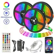 5m-15m LED Strip Lights 50ft RGB 5050 Music Sync Bluetooth APP Remote Lights New