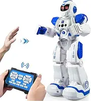 Remote Control Robots, Programmable Remote Control Robots, Intelligent Robot Toys, Birthday Gifts for Boys and Girls (Blue)