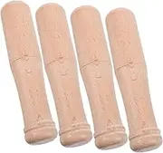 PAMINGONO 4pcs Wooden Pestle Multi Use Garlic Crusher Ginger Grater Tool for Spices Smooth Grinding Experience Kitchen Grinding Rods Easy Maintenance