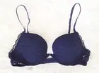 GILLY HICKS by Abercrombie LACE PUSH UP PLUNGE BRA NAVY 34B NWT