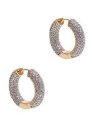 Fallon Doughnut Crystal-embellished Hoop Earrings - Gold ONE SIZE