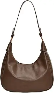 [AZURAOKEY] Underarm Bag for Women Adjustable Strap Crescent Bag PU Leather with Zipper Hobo Bag Solid Handbag Work Travel Bag