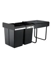Cefito Pull Out Bin Kitchen Double Basket 2X20L in Black