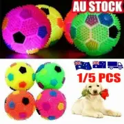 1/5x Pet Dog LED Light Up Flashing Play Chasing Bounce Rubber Training Ball QT