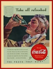 1940 Coke, Coca Cola NEW Metal Sign: World War Two Pilot - Take off Refreshed