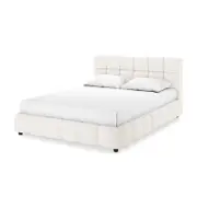 Nikias Tufted Boucle Bed Frame - Cream White