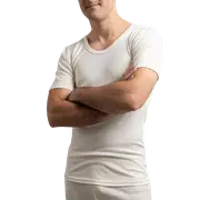Men’s Merino Wool Blend Short Sleeve Thermal Top – Lightweight Base Layer