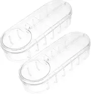 SHINEOFI 2Pcs Clear Desktop Cable Storage Box Multi Grid Organizer for Chargers USB Cables Durable Pet Material for Tidy Workspaces for Desk Accessories and Cord Organization