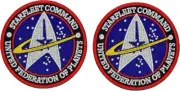 STAR TREK STARFLEET COMMAND UFP EMBROIDERED PATCH | 2PC HOOK BACKING 3"x3"